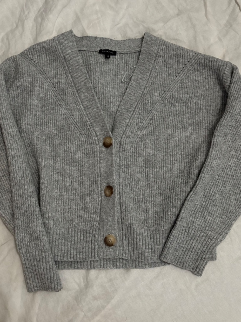 Dynamite Grey Knit Cardigan - Picture 2 of 4